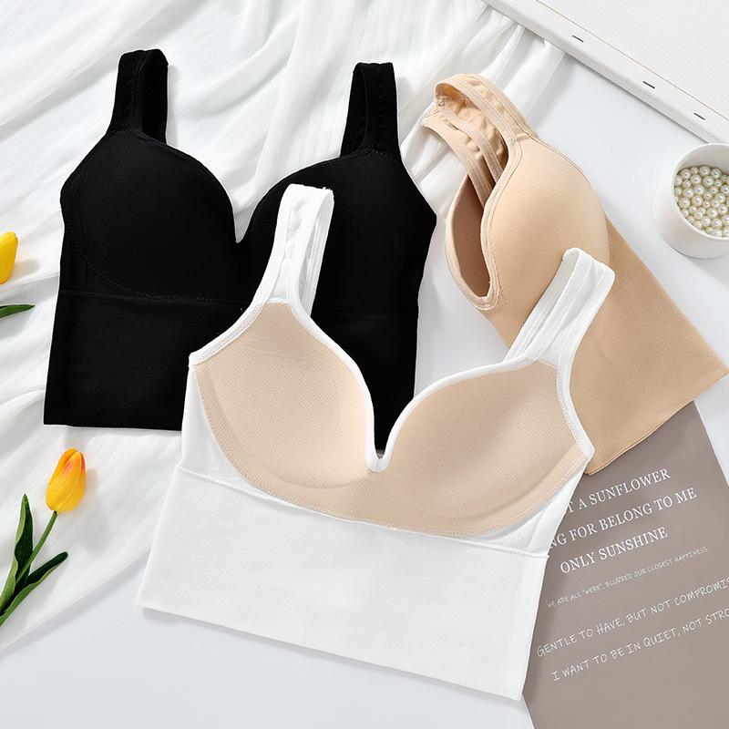 Women's Backless Sports Bra with Fixed Cup and Crossed Straps