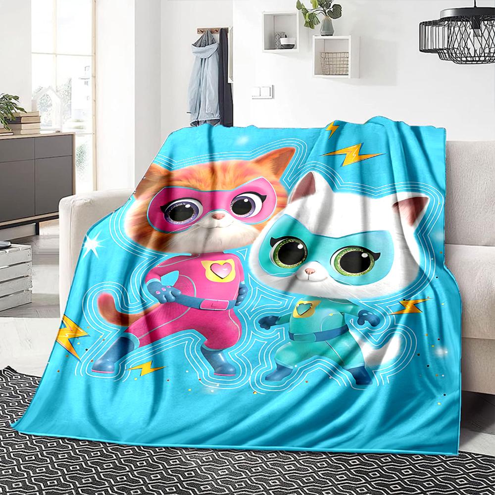1Pc Cat Adventure Blanket For Couch Bed Plush Cozy Fuzzy Blanket Super Soft Warm Blankets For Fall And Winter 0918266