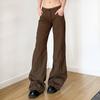 Brown Wide Leg Women's Jeans Y2K Grunge Style Low Rise Baggy Denim Pants Vintage Retro Casual Streetwear Korean Fashion Trousers