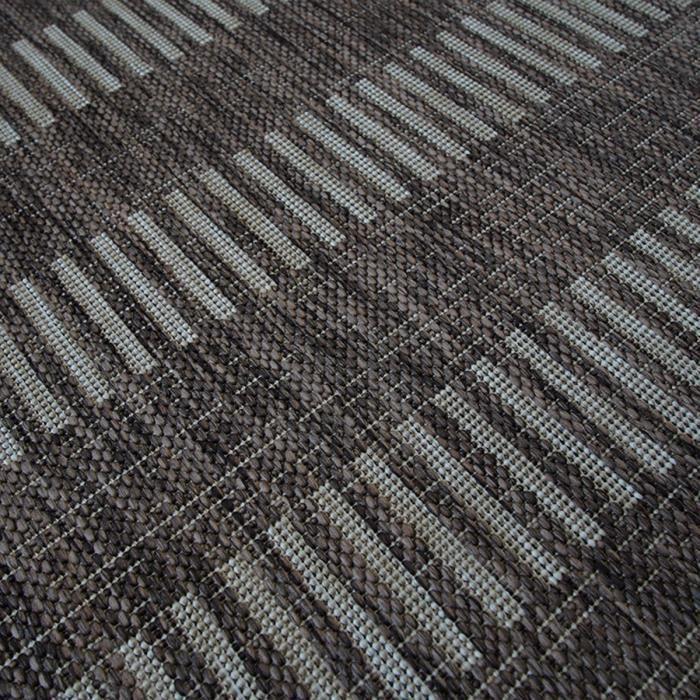 Living Room Rug Jute Look Beige Lines Pattern 133x170