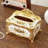 European Style Tissue Box, High-end Hotel Restaurant Napkin Extraction Box, Living Room Desktop Paper Extraction Storage Box