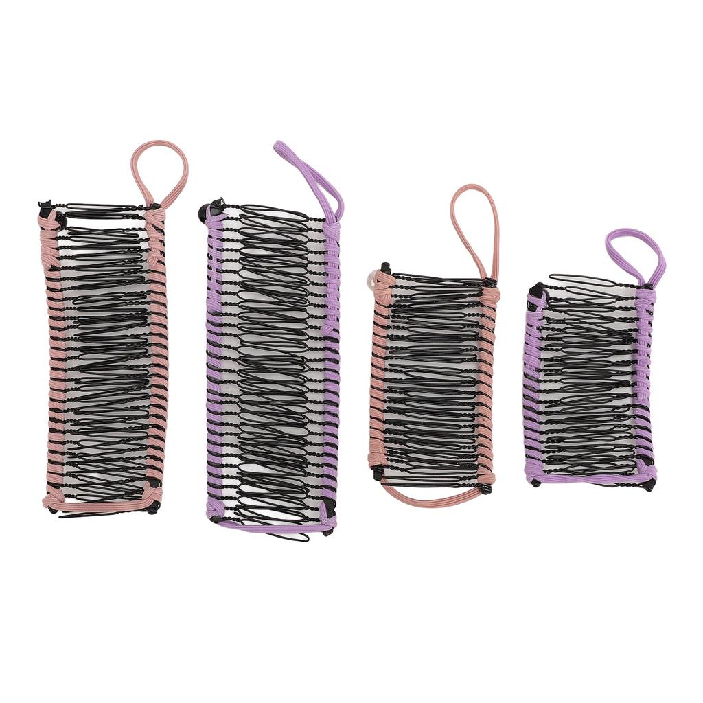 4pcs Stretchy Banana Hair Clip Vintage Decorative No Pressure Non Crease Clincher Comb Tool for