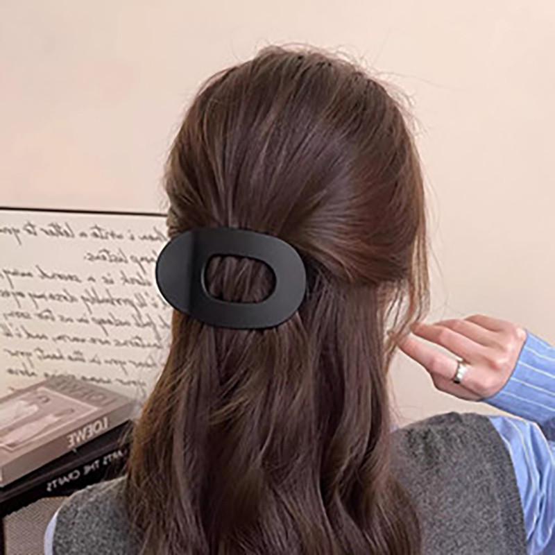 Leopard Print Oval Frosted Hair Clip Women's High-end Versatile Duckbill Clip Hair Accessories