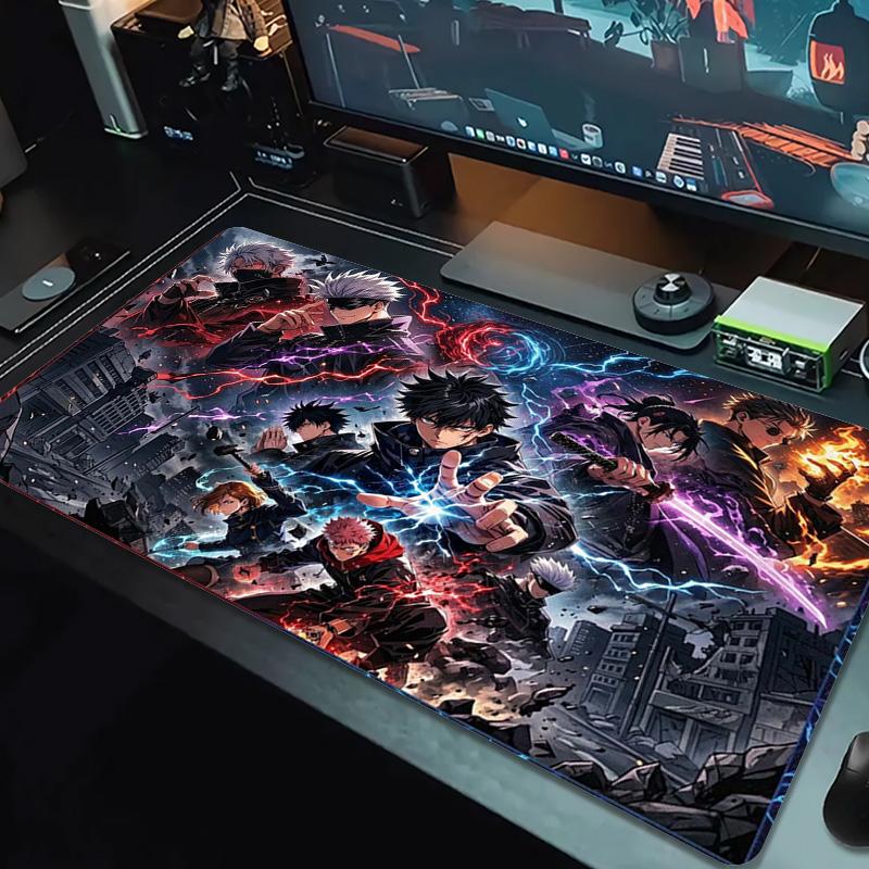Jujutsu Kaisen Farb-Mauspad Großes Gaming-Tischkissen Rutschfestes Laptop-Tablet Großes Mauspads XXL Matte Mini-PC-Spielmatte Mit Verriegeltem Rand