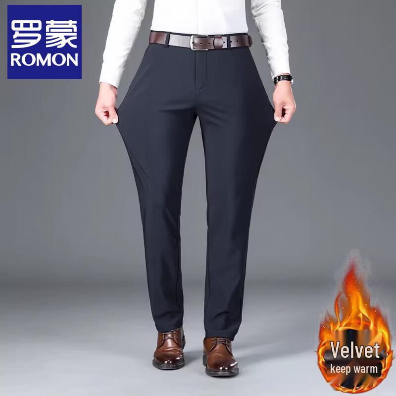 Romon Men s Fleece-Lined Straight-Leg Casual Pants 29