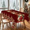 Oil-proof Christmas Santa Claus Tablecloth Waterproof Xmas Deer Table Mat  Home Dector