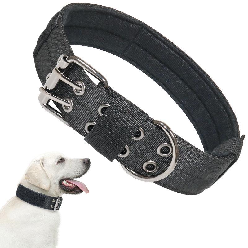 Grenzüberschreitendes verstellbares taktisches Hundehalsband - Verschleißfest, Bissfest, Verdickt für große Hunde