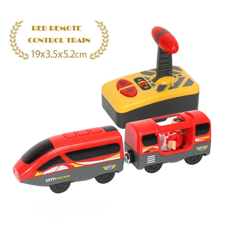 

RC Electric Train Set Remote Control Locomotive Magnetic Train Diecast Slot Toy Fit for Wooden Train Railway Track Toys