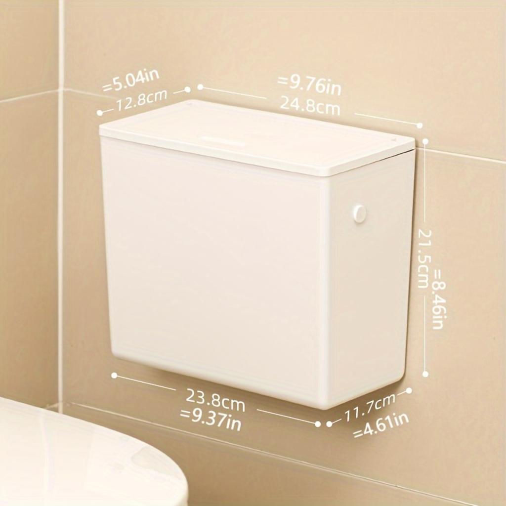 1.59gal Wall Mounted Narrow Toilet Trash Can Kitchen Bathroom Accessories