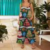 Women's Casual Jumpsuit Sleeveless Christmas Printed Cotton Jumpsuit