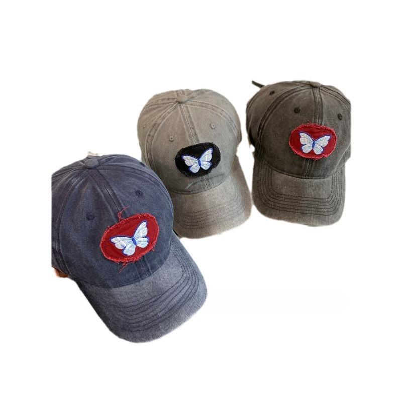 Retro Washing Cowboy Baseball Cap with Bows and Curved Brim Baseball Cap Showing Face Small Sunshade Versatile Soft Top
