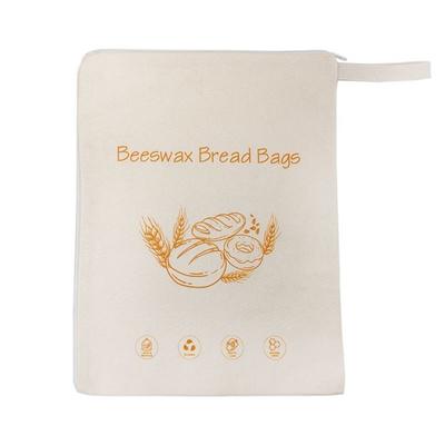 Sacos de Pão de Cera de Abelha com Bloqueio de Umidade Reutilizáveis em Forma de L com Zíper Saco de Armazenamento de Alimentos Tecido de Algodão Grande Capacidade Sacos de Armazenamento para Fermento