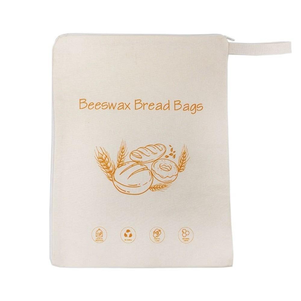

Moisture Lock Beeswax Bread Bags Reusable Large Capacity Food Storage Bag Cotton Fabric L Shaped Zipper Sourdough Storage Bags