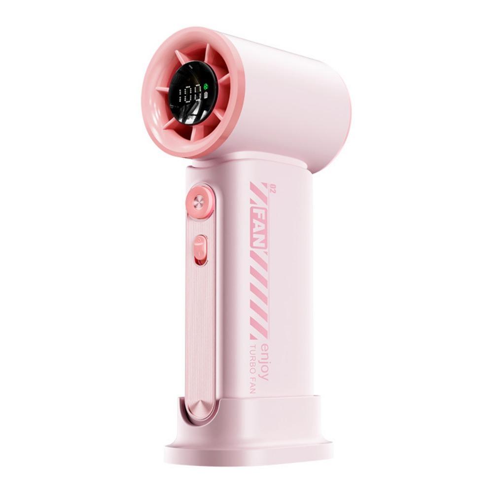 

Ручной вентилятор с цифровым дисплеем, 100 регулируемых скоростей ветра, портативный охлаждающий вентилятор, лето розовый