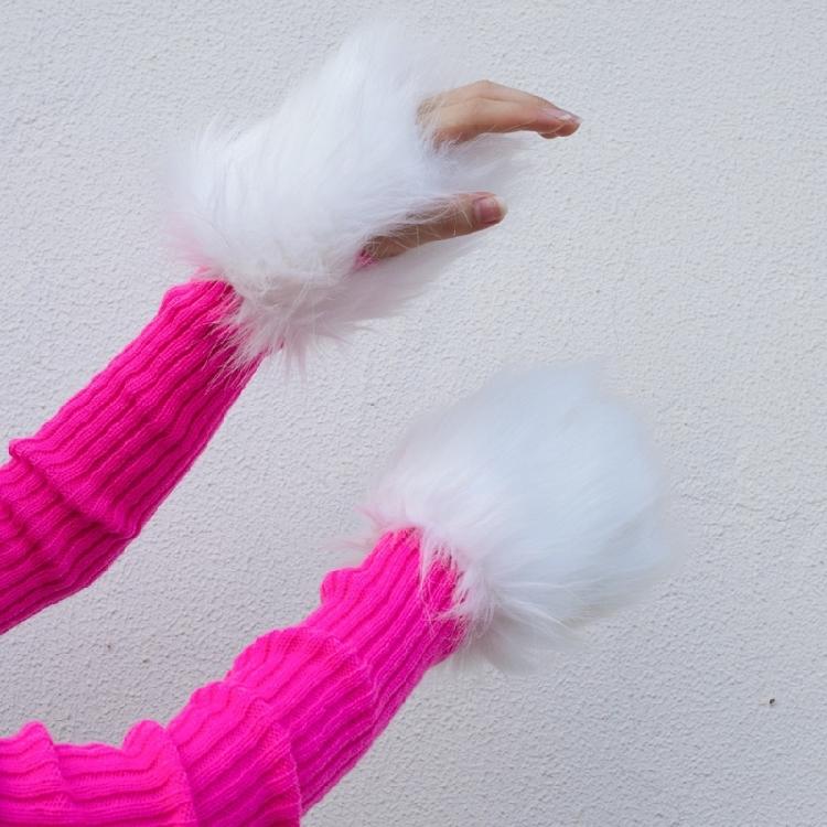 Faux Furs Wrist Cuffs Oversleeve Wrist for Wool Coat Jackets Arm Warmer Sleeve