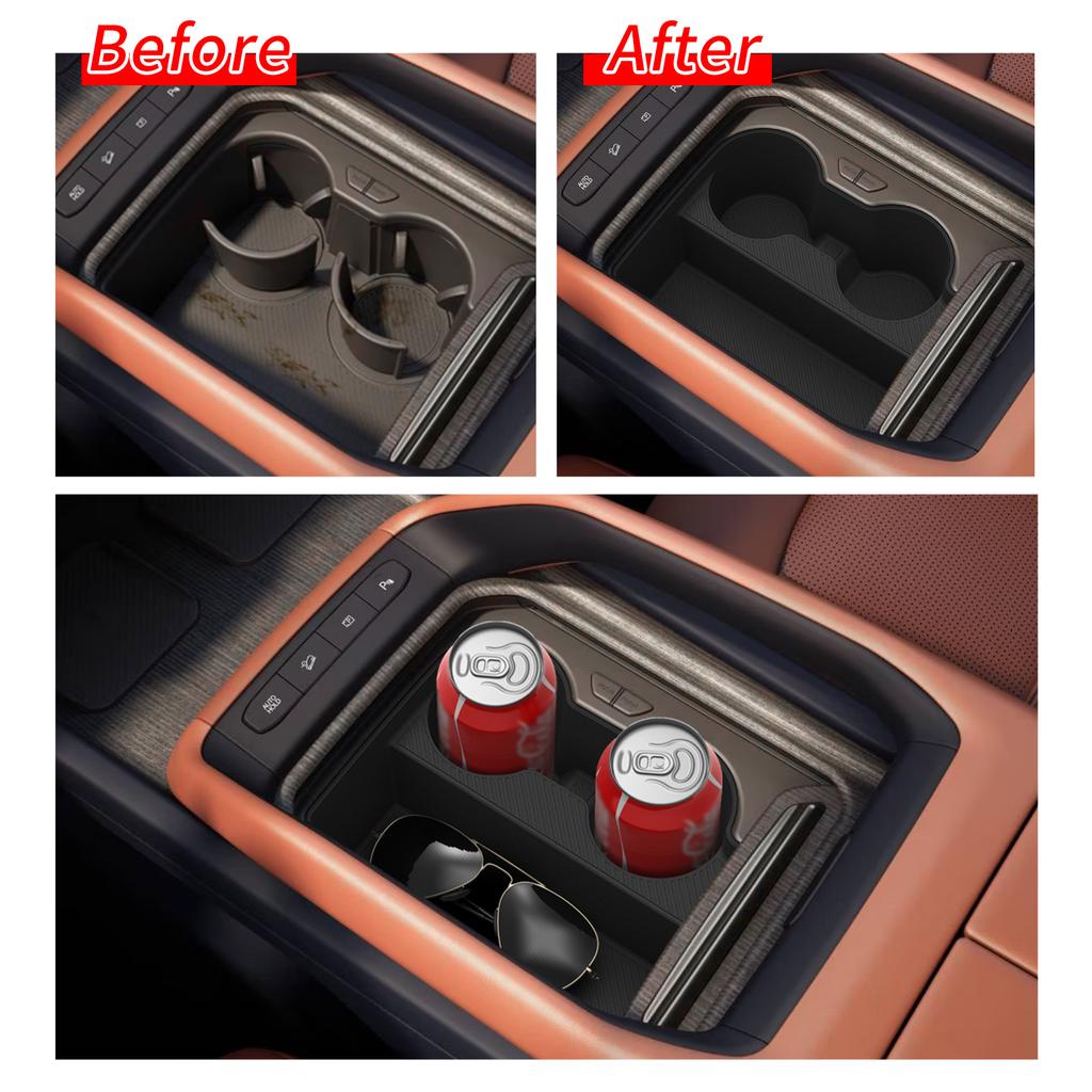 Sambee for Kia Telluride 2027+ Premium Central Console Water Cup Holder Shock-Absorbing Storage Tray Silicone Car Accessories