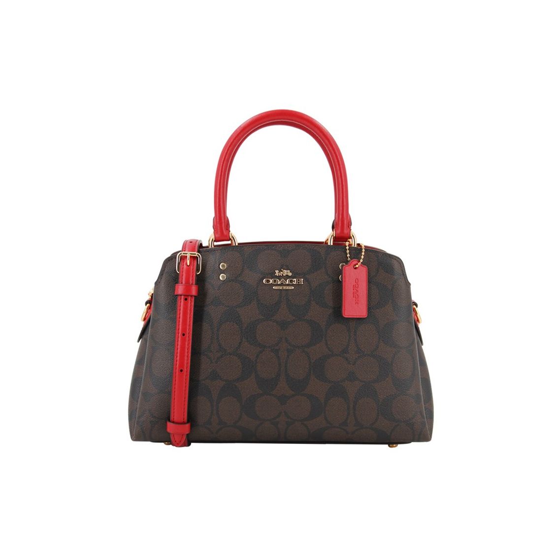 

Coach Lillie 26 Classic Print Color-Block Detachable Shoulder Strap Coated Canvas Smooth Leather Mini Handbag Crossbody Women handbag 91494-IMRVQ Gift Box Set (Basic Set+Yellow Box)