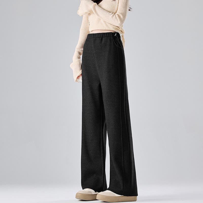 Trendy Maternity Drawstring Gray Pants: Wide-Leg and Narrow Straight-Leg Options for Spring and Autumn