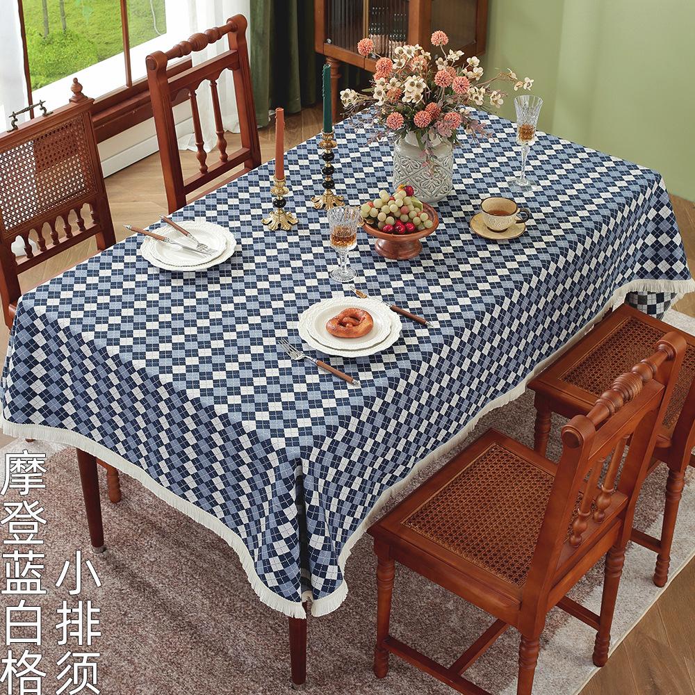 American Rural Retro Fabric Dining Table Cloth Pastoral Style Thickened Tablecloth Coffee Table Oil Painting Style Advanced Sense