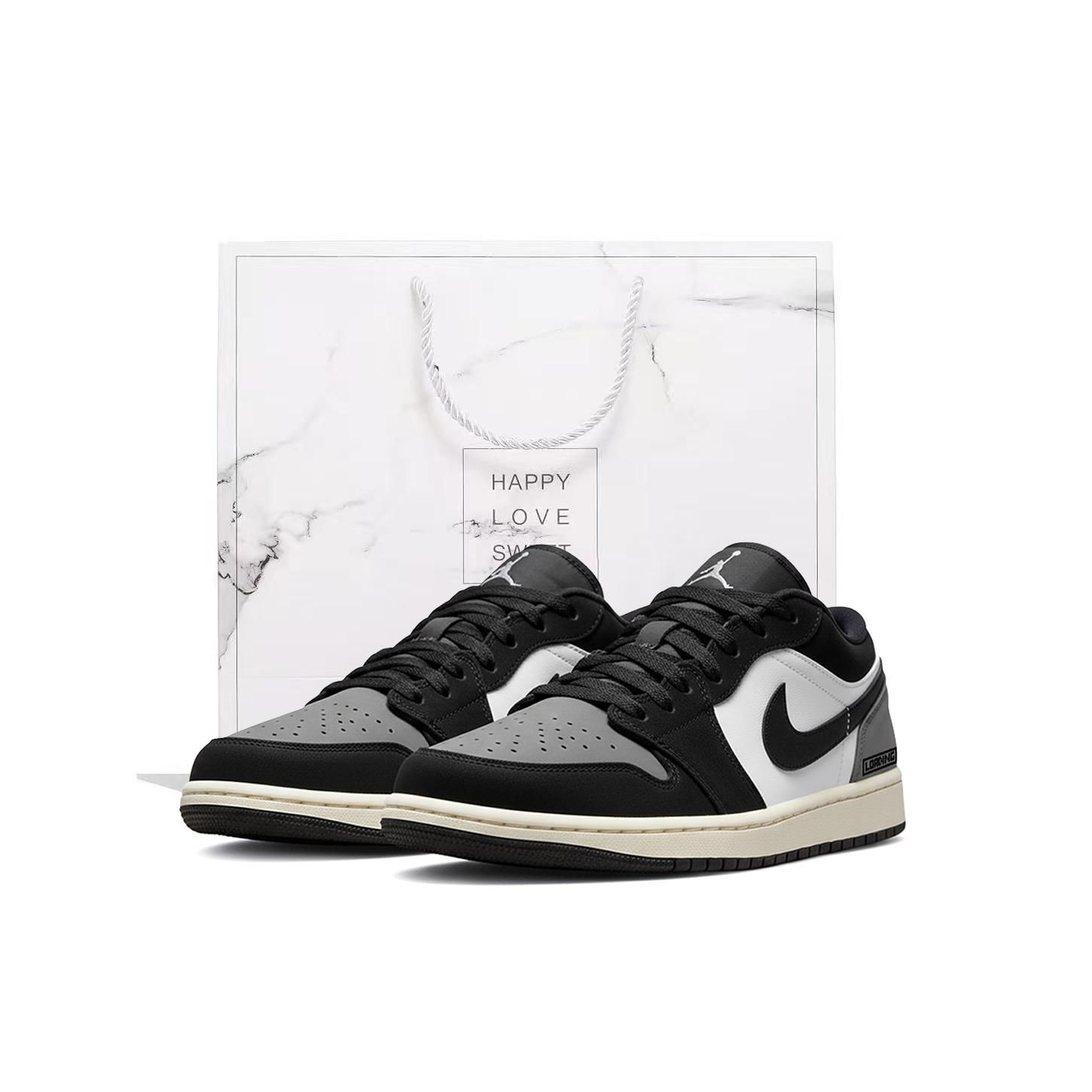 

Jordan Air Jordan 1 Low top Vintage Basketball Shoes Unisex Black White II3788-003(Team59-SBOX) 40