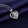 SILVER Women' Heart Necklace DIAMOND Rhinestones Gift for a Woman