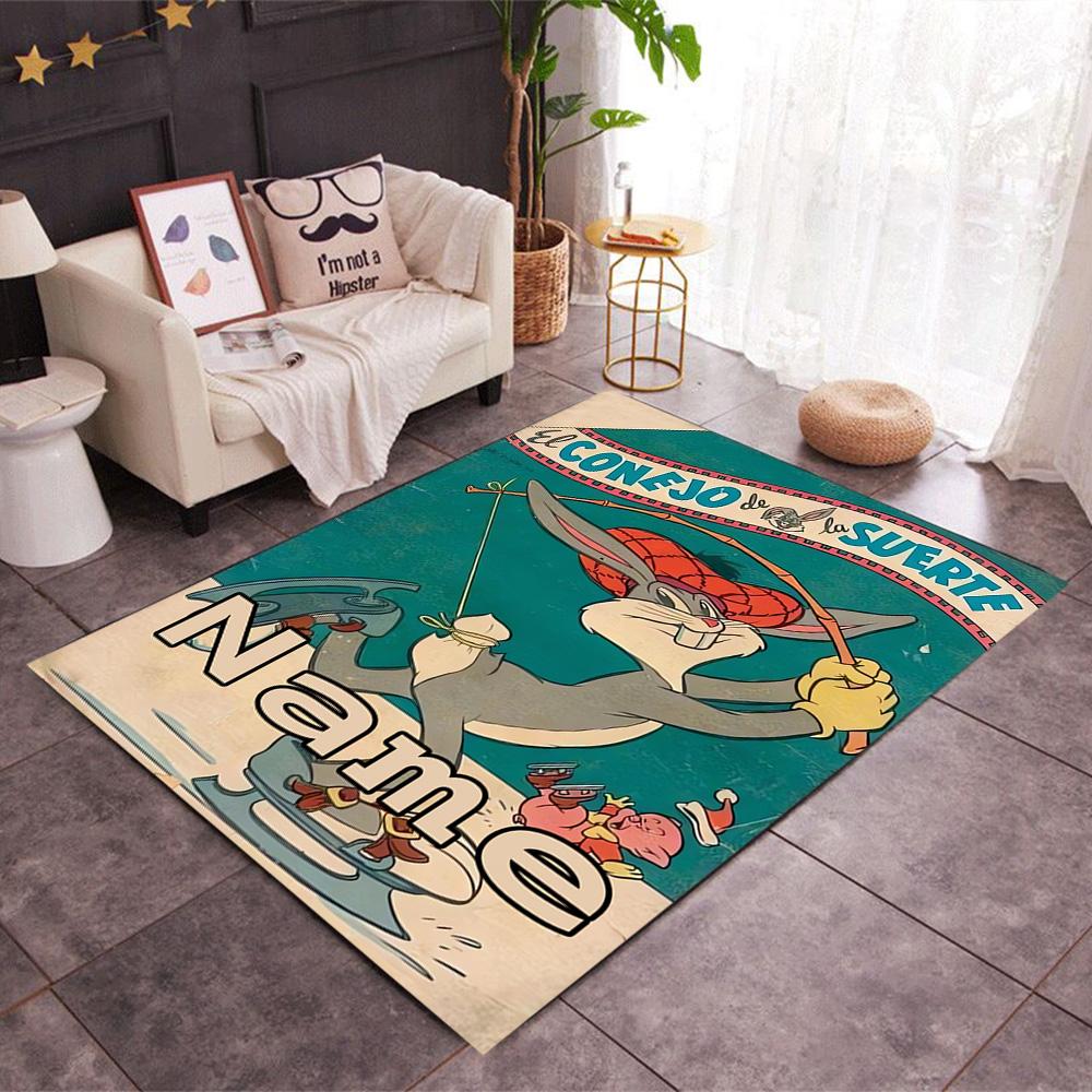 Looney Sweet Tweet Adventure Customizable Name Floor Rug Office Rug Perfect for Playrooms Outdoor Living Rooms Dormitory Antislip Carpet Decorate Offi
