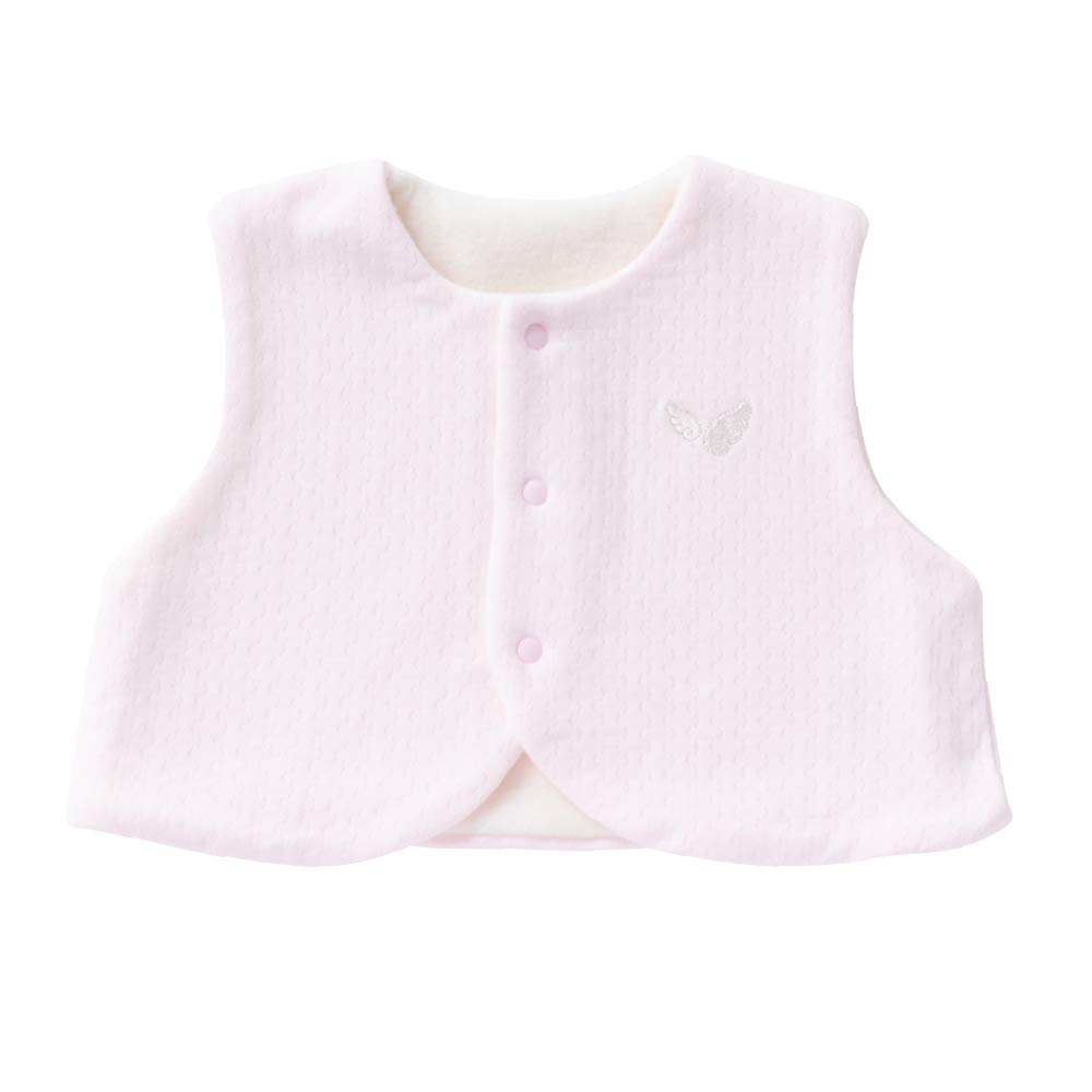 

Cream de Coco Vest with Angel Wing Embroidery and Fleece for Newborns and Sizes Made in Japan Double-Faced Lining, Babies, 50-70cm, (Pink) розовый