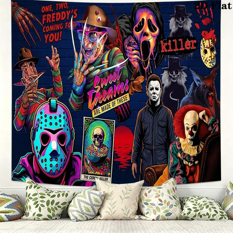 Horrorfilm Serie Wandkleed Esthetisch Wandkleed Bedrukt Stof Deken Decoratieve Wandkleden voor Slaapkamer Woonkamer Huisdecoratie