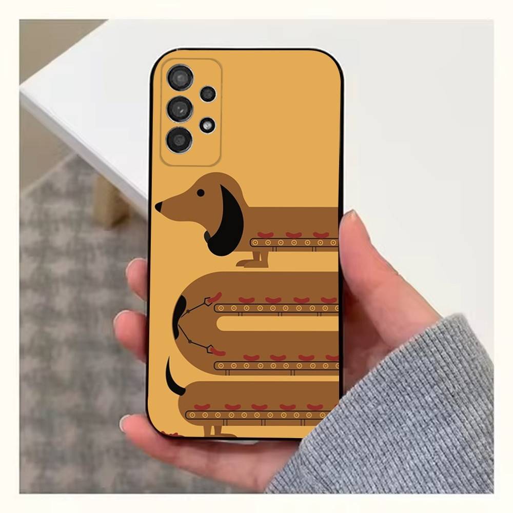 D-Dachshund S-Sausage Dog Case For Samsung S23,S25,S20,S10,S9,S21,S24,S22,Ultra,FE,Plus,Lite,Soft Silicone Black