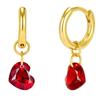 New In Trend Glossy Heart-shaped Ruby Earring Buckle Light Luxury Simple and Fashion Earrings for Women Banquet Jewelry Gift