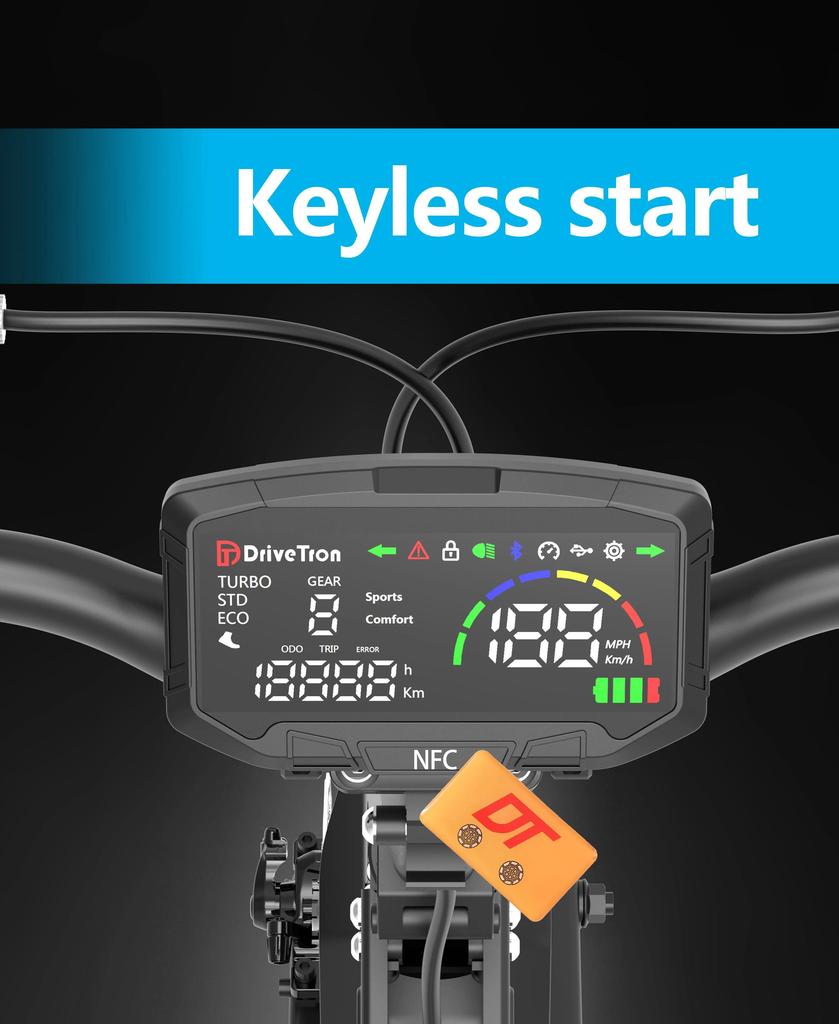 DT10 DriveTron Foldable Adult Electric Scooter, 50km/h Electric Kick Scooter, 1000W Skateboards, 48V 15.6Ah Kickboard E-Scooter