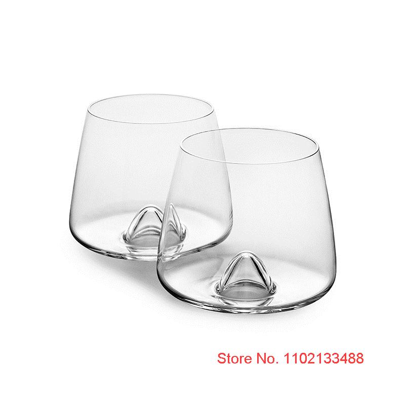 2 Pcs Vortex Whiskey Glass Denmark Old-fashioned Crystal Wine Glasses Swirl Eddy Rock Tumbler Cognac Brandy Snifters Liqueur Cup