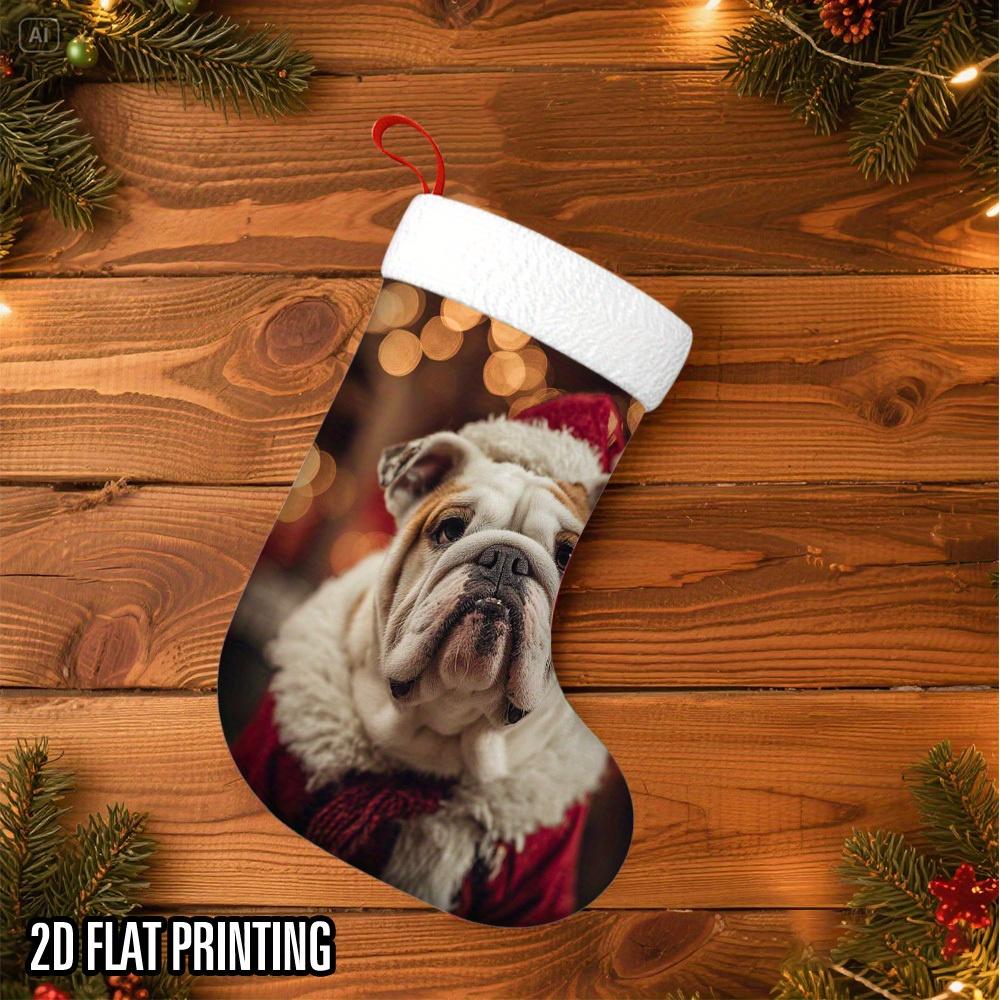 Christmas decoration fireplace hanging stocking1pc Plush Christmas Pup Puppy Stocking Hanging Sock - Soft Hang