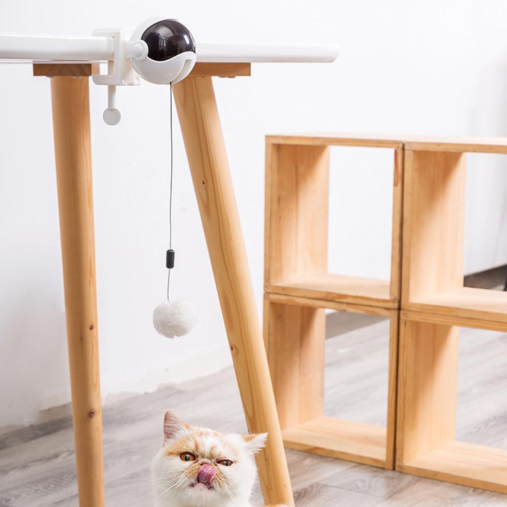 Pet Cat Funny Interactive Automatic Lifting Puzzle Electric Ball Toys Removable Hair Ballswhite