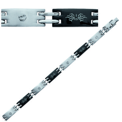 [E9168] - Herrenarmband 'Friedlich' Stahl - 21 cm 8 mm