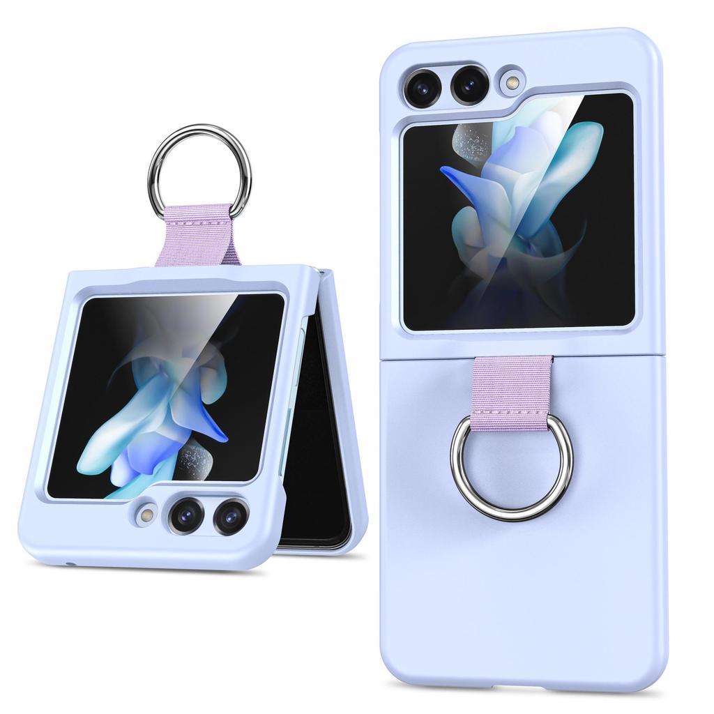 Samsung ZFlip7 Webbing Finger Ring Case: Solid Color, Frosted, Anti-Fall Protective Cover for ZFlip3/5/6