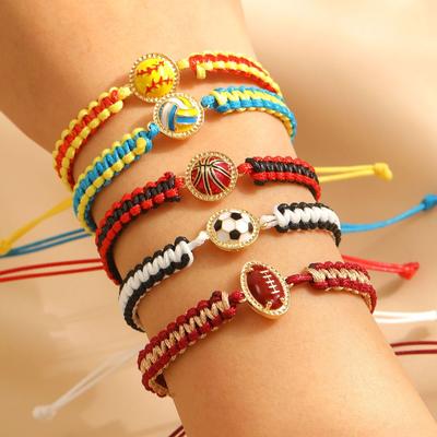Hand-woven Sports Bracelet Adjustable Nylon Cord Bracelet Sports and World Cup Bracelet