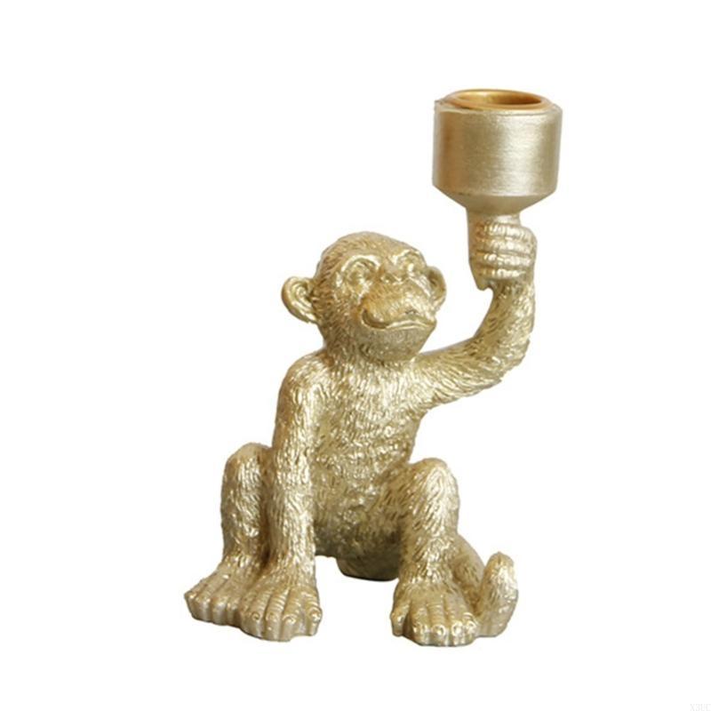 

Candlestick Holder Funny Monkey Holding Home Decorations Resin DIY Party Wedding Home Decorations X3UC золотой