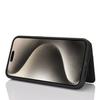 For iPhone 15 Pro Max Case Litchi Textured PU Leather + TPU Kickstand Phone Cover with Card Slot
