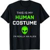 Funny Alien Human Costume Print T-Shirt for Men Halloween Casual Short Sleeve Tee