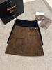 Women's High-Waisted Suede Plush Mini Skirt - Irregular A-Line Design for Autumn/Winter 2025