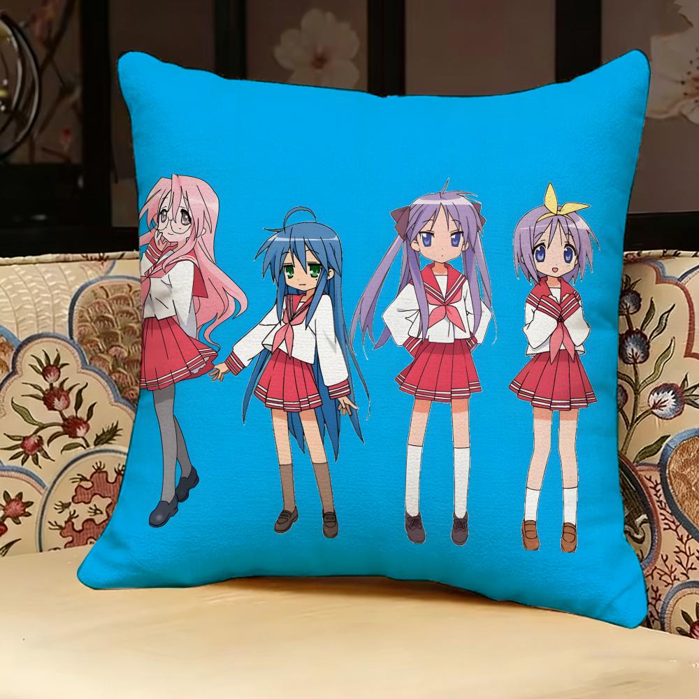 Lucky SStar ANIME Pillow Case Pillowcase Doublesided Printed Sofa Cushion Bedroom Headboard Pillow
