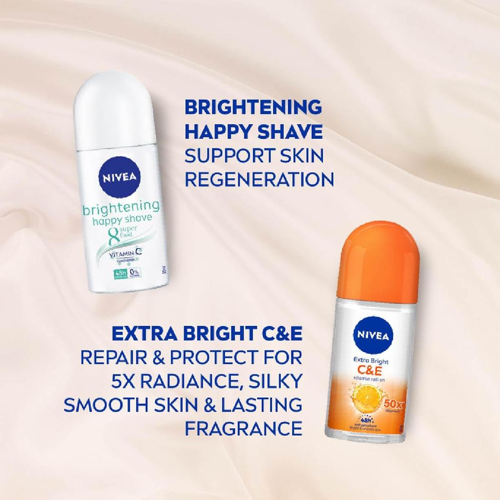 Nivea Extra Whitening Pore Minimizer Antiperspirant Deodorant Roll-on - 1.69 Fl Oz (Pack of 3)