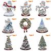 9 tipi di albero di Natale rotante scultura treno decorazioni incolla cristallo ghiacciato albero di Natale vetrofanie decorazioni natalizie per la casa