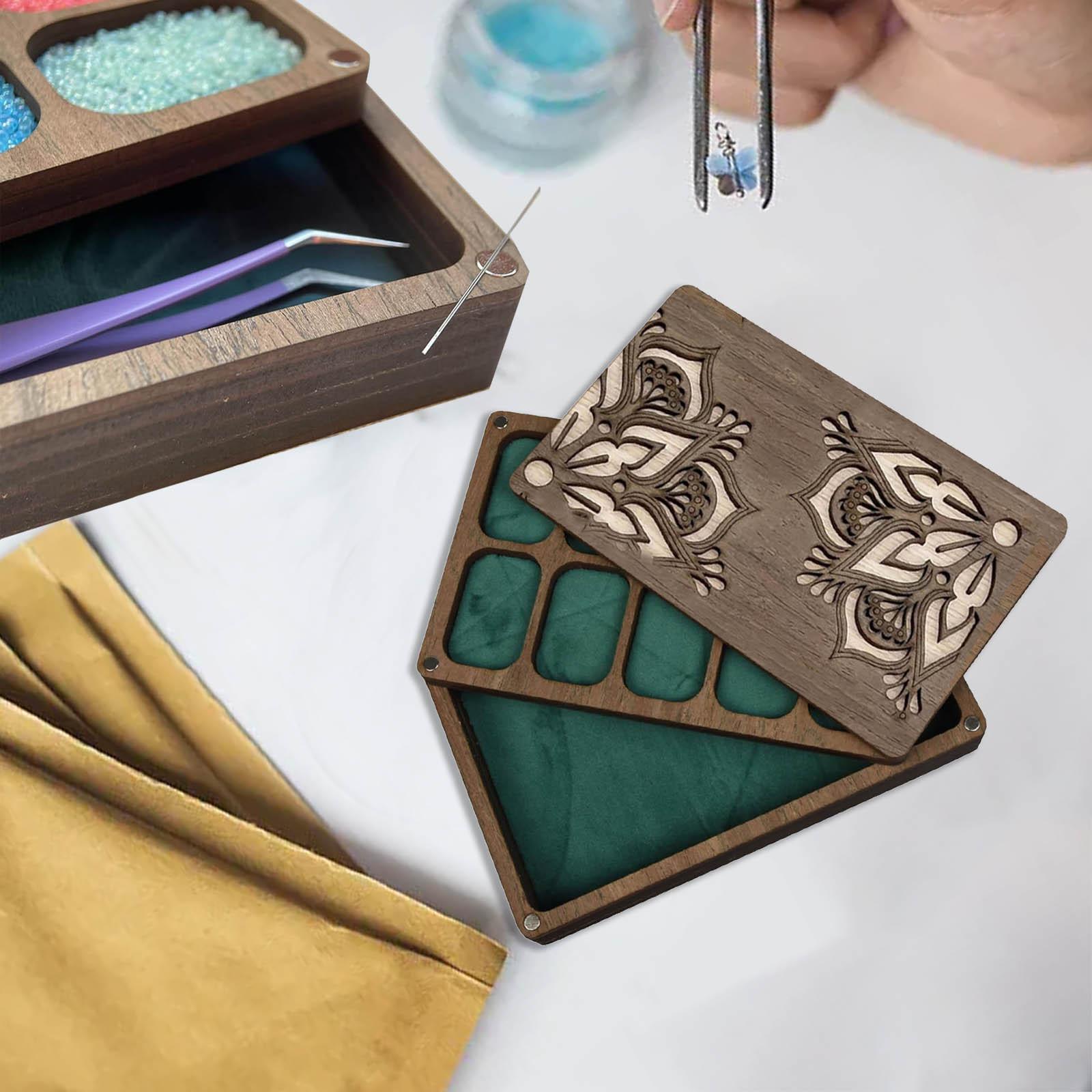 Jewelry Beading Tray With Lid Diy Craft Storage For Necklaces Beads Trays Accessories Beading Mats Trays Home Decor