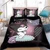 Cute K-Kuromi Duvet Cover Set Home Style Bedding Soft Laundry Cotton Bed 3 Piece Set Student Dormitory Gift