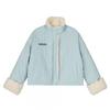Unisex Winter Fleece-Lined Reversible Plaid Cotton Puffer Coat Loose Fit Mid-Length Warm Jacket Teens