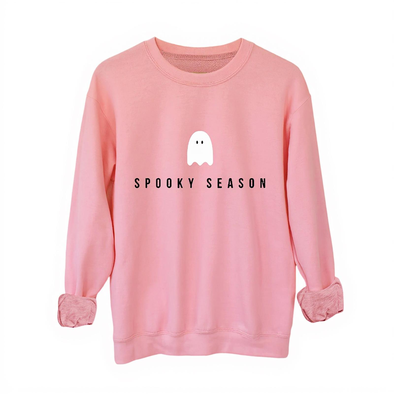 

Женские топы с длинным рукавом, футболки с круглым вырезом, осенняя мода, повседневные деловые туники-блузки L розовый