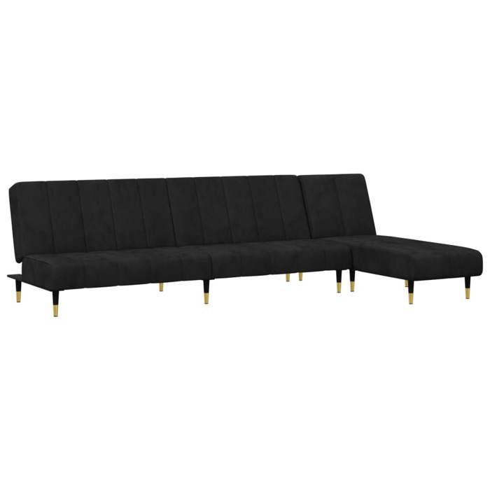 VidaXL Ensemble de canapés 2 pcs noir velours 3216298