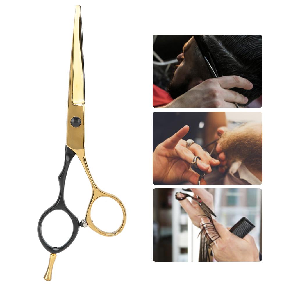 Professional Hairdressing Scissors Salon Hair Trimming Cutting Scissors BlackGold (5.5 Inch)(Flat Scissors )